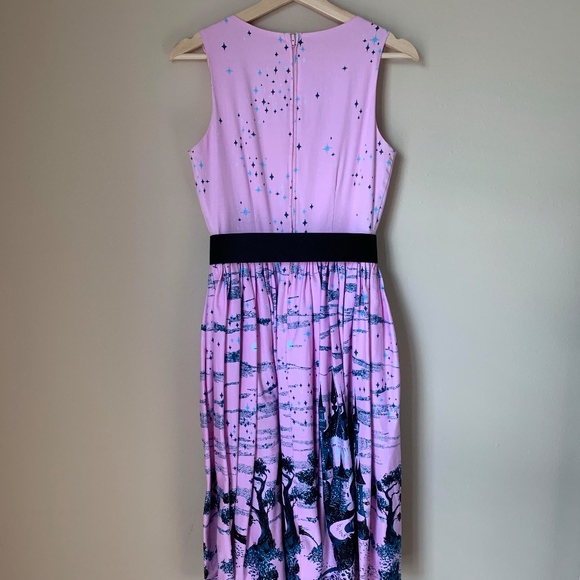 Pinup Girl Clothing Aurora Pink Castle Dress - Picture 3 of 8